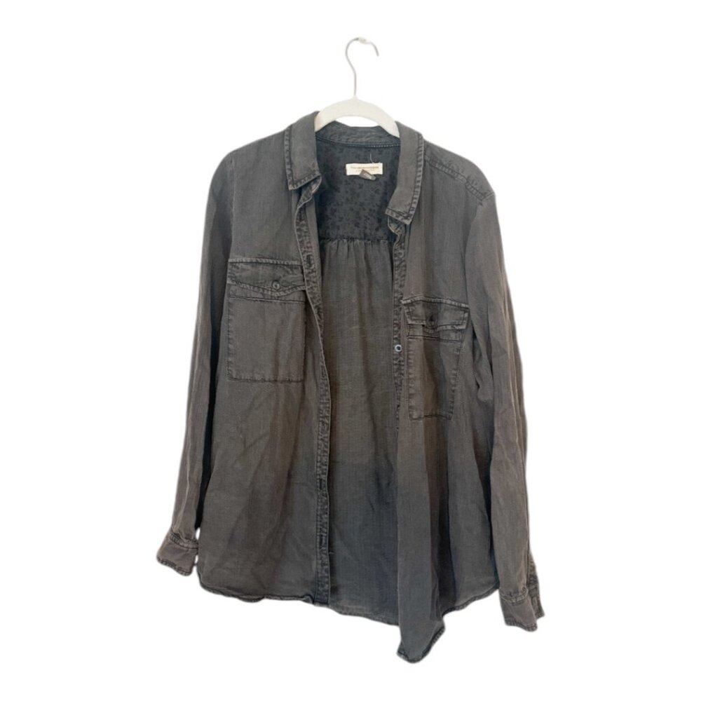 Pilcro by Anthropologie Gray Button Down Shirt